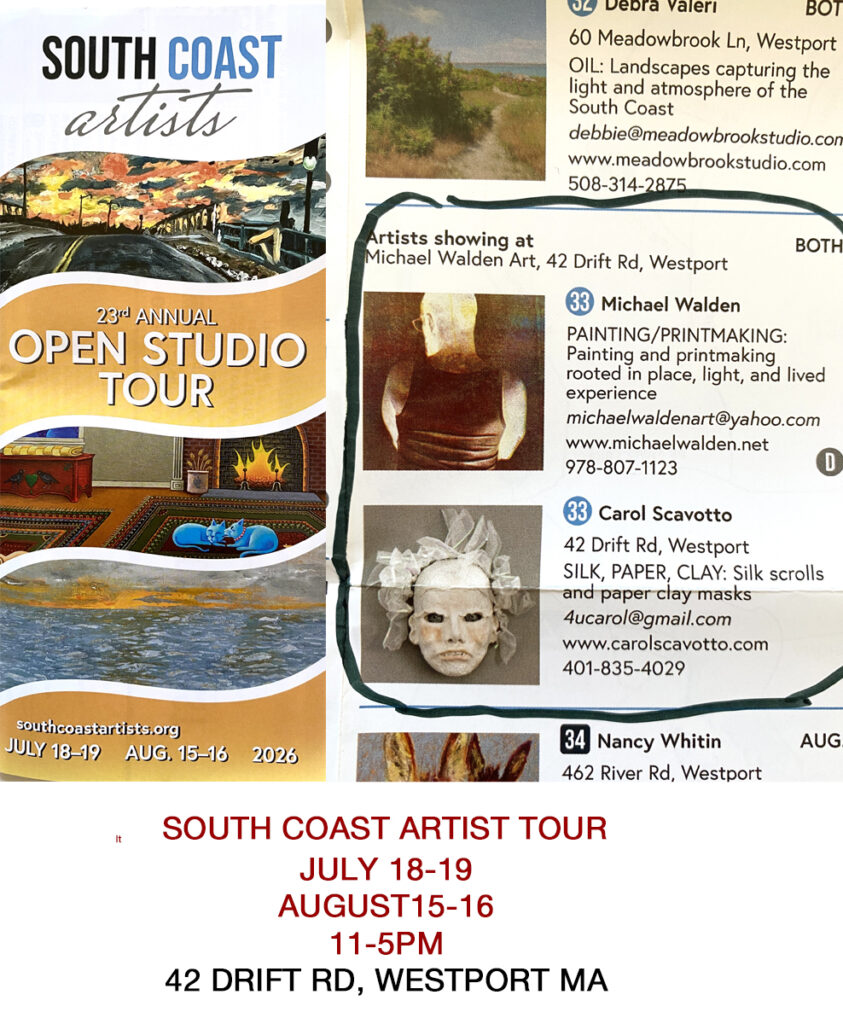 Show card for South Coast artists 23rd annual open studio tour
